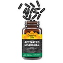 Country Life Activated Organic Coconut Charcoal Capsules, 260mg – Natural Charcoal Supplement for Gas and Bloating Relief, Gluten-Free, 180 Vegan Capsules