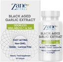 Zane - Age Black Garlic כמוסות - Immune System, Blood Pressure and Cholesterol Health Support - פחות אודור - יעיל יותר מאשר Allicin - 60 קפסולות non-GMO, Gluten - Lactose - Paraben Free.