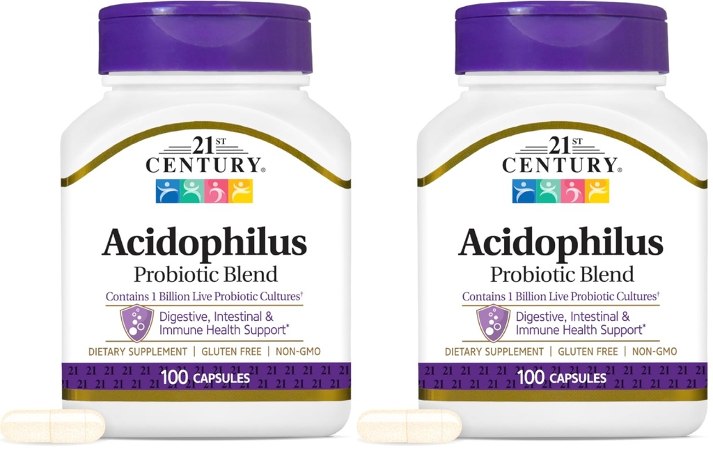 21st Century Acidophilus Capsules, 100 Count (21339) (Pack of 2)