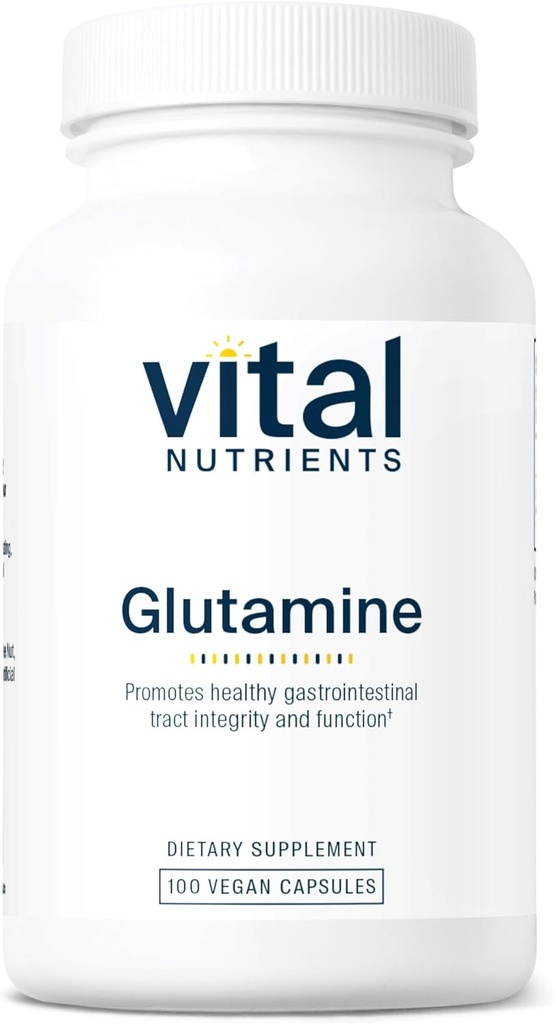 Vital Nutrients Glutamine | 3400 mg L-Glutamine | Sağlıklı Gastrointestinal Tract Function | Gluten, Dairy, Soy Free | Non-GMO | 90 Glutamine Capsules