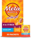 Metamucil On-The-Go, Psyllium Husk Fiber Supplement, 4-i-1 Fiber för Digestive Health, Sugar Free, Orange smak, 30 greve x 2 Packs (60 greve Total)