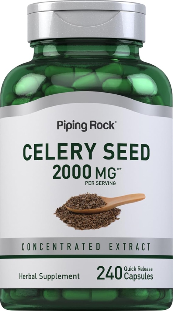 Piping Rock Cellery Sechered Stake Capsules  2001- 2000 mg 240 Compte d'Ekrland Herbal suplementari No-GMO, Guten Free
