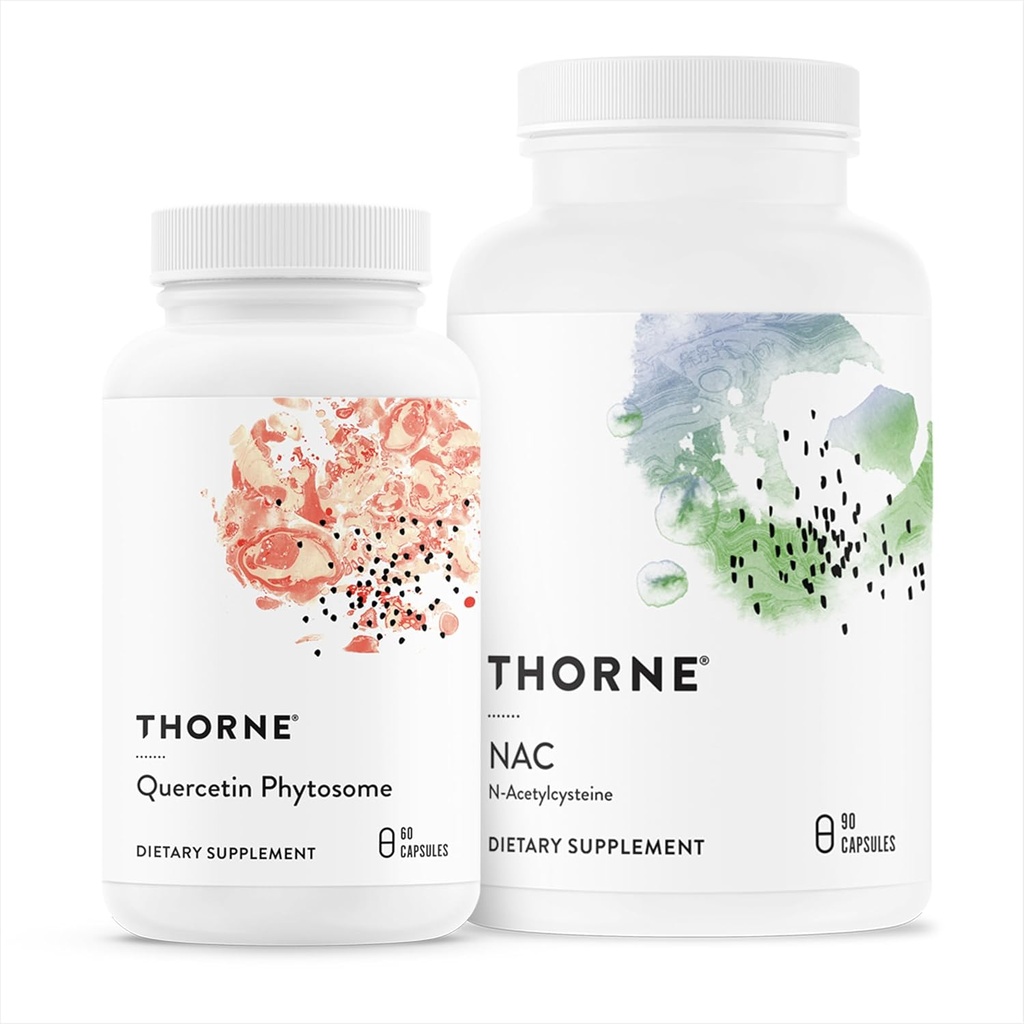 THORNE - Імунна підтримка Duo - Quercetin Фітоsome & NAC для збалансованого імунітету та дихання - 30 сервірування
