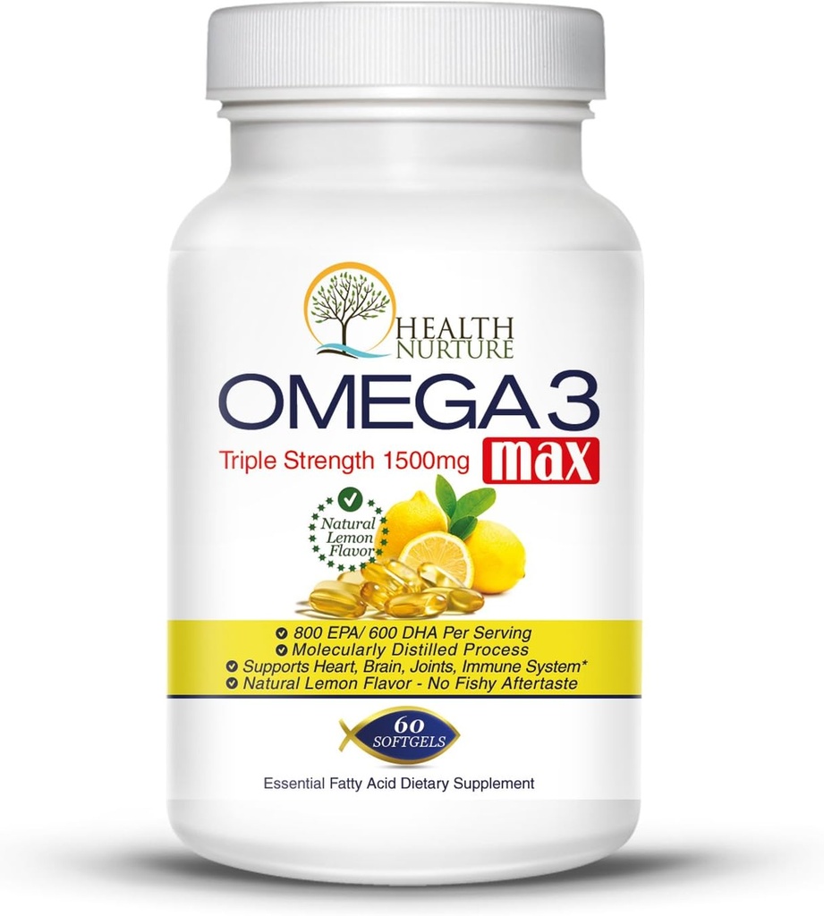 Fish Oil Omega-3 Maksimaalne tugevus 1500mg (800 EPA/600 Dha) Farmaatsiaklassi kalaõli