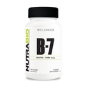 NutraBio Biotin (Vitamin B-7) Supplement, 5000mcg - May Help Promote Healthy Hair, Skin, and Nails, 90 Vegetable Capsules