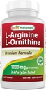 Кращий Naturals L-Arginine L-Ornithine - 1000mg на сервірування - 120 таблеток - Non-GMO & Gluten Free (120 Count (Pack of 1))