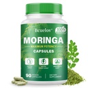 Moringa Capsules | 800mg Pure Moringa Powder Capsules – Supports Energy, Skin & Gut Health, Immune System – Green Superfood with Vitamins & Amino Acids (90 Caps)