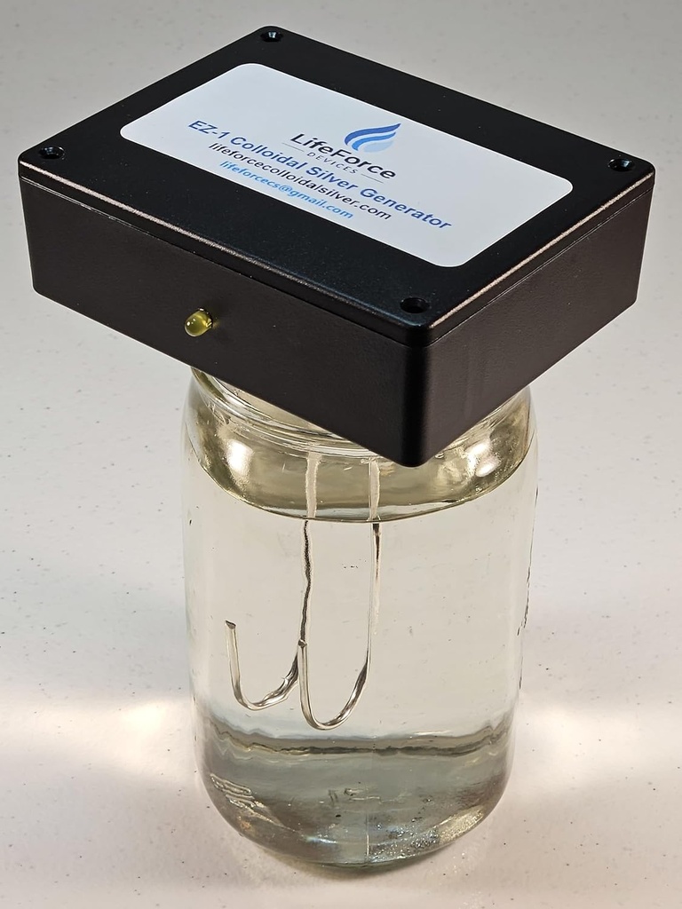 Kompaktowy EZ-1 Barebones Silver Generator - Battery- napędzany DIY Fresh Silver Maker - Przenośny zestaw robi 32oz w 16 minut (10- Gauge)