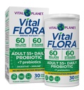 Vital Planet - Vital Flora Adults Over 55 Daily Probiotic 60 Billion CFU, Diverse Strains, Organic Prebiotics, Immune and Digestive Health Shelf Stable Probiotics for Women and Men, 30 Capsules