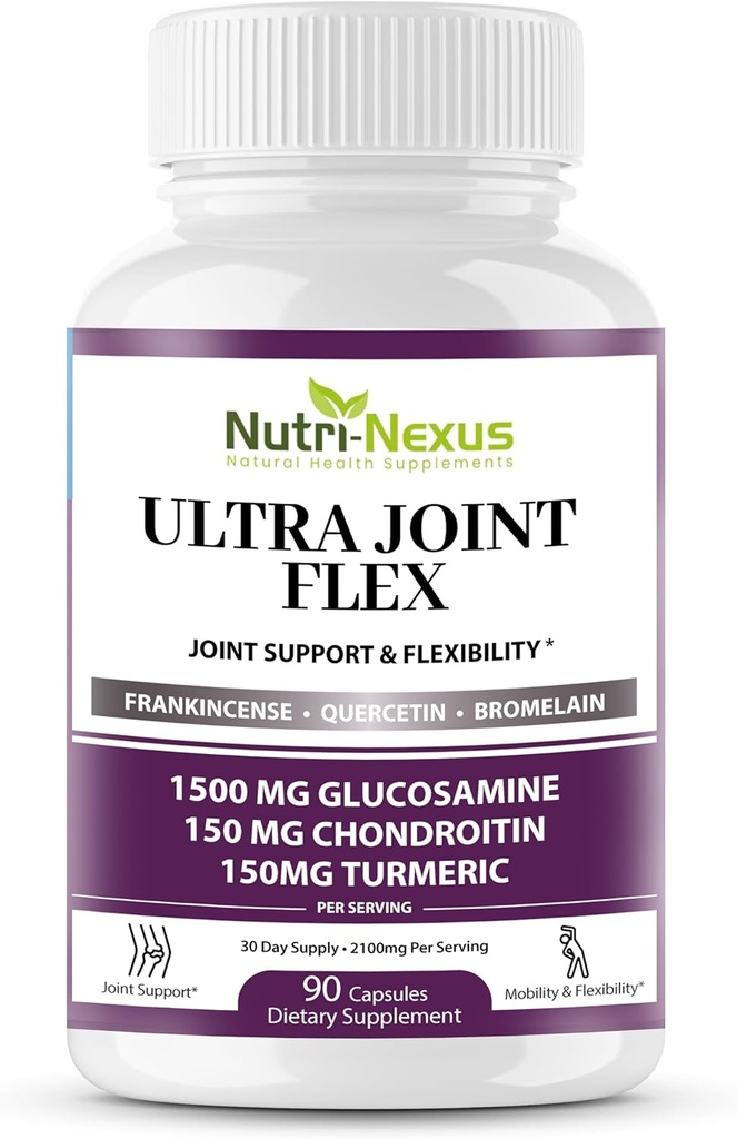 Glucosamine Chondroitin MSM Joint Appliment with Turmeric & Boswellia - Joint Support for Men & Women - Promotors Mobility - Liberation & . . . .