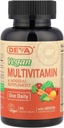 DEVA Malé tablety Vegan Multivitamíny pro ženy a muže, Multivitamin se železem, Minerální dodatek, Vitamin C, Vitamin B komplex, Vitamin B12, Vitamin E, Zinek, Lepek zdarma, 90 tablet