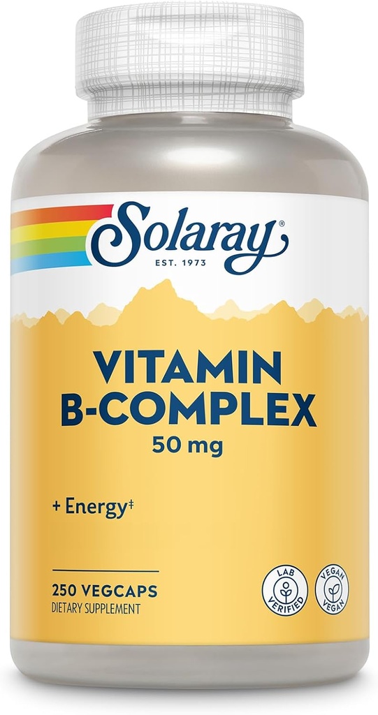 Vitamin B Filamin Kompleks 50 mg - Cellular Energy Vitamin - Metabolisme dan Dukungan Kesehatan Nerve - Vitamin B12, Vitamin B1, Niasin, Acid Folic, Biotin dan lainnya B Vitamin - Vegan 250