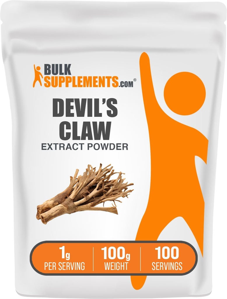 BulkSupplements.com Devil's Claw Özü Toz - Devil's Claw Root, Herbal Supplement - Vegan & Gluten Free, 1g on 100g (3.5 oz) (Paket 1)