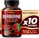 GriMed Berberine Suplemento 9,500mg com Ceilão Canela Amargo Melon Suporta Sistema Imune Saudável - Made in the USA