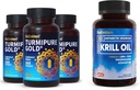 BioEmblem Antarktída Krill Oil Supplement Turmeric Curcumin s klinicky študoval TurmiPure - Spoločná podpora, Zdravý zápal Turmerica Doplnky