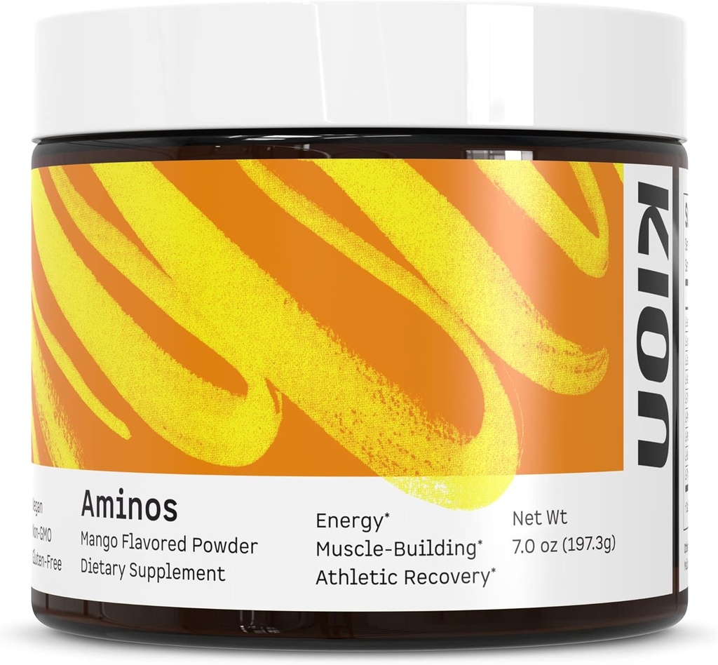 Kion Aminos Essential Amino Acids Powder - Amino Acid Nutritional Supplementary, Aminos Powder, Essential Amino Energy No Caffeine, EAA Amino Acids Powder, BCAA EAA - 30 Servings, Mango