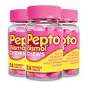 Pepto Bismol Chews, Upset Stomach Relief, Nausea Relief, Heartburn Relief, Indigestion Relief, Anti Diarrhea Medication for Adults - 5 Symptom Fast Relief, 72 Chewable Tablets (3x24 ct)