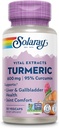 SOLARAY Turmeric Supplement 600mg - Turmeric Root 95% Kurkumin - Joint Support Supplement - Joint Health, Epehólyag és Máj Support, Non-GMO, Vegan, Gluten Free, 60- Day Garancial, 30 Servings
