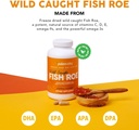 Paleoballey Wild Fish Roe - DHA/EPA, espektro osoko Omega -3 gantz-azido - hantura, ikusmena, Mood, Immunity Boost - 28 zerbitzari