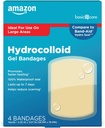 Basic Care Advanced Fast Healing Hydrocolloid Gel Bandages, Large Wound Dressing, 4 ct