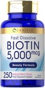 Carlyle Biotin 5000mcg | 250 Fast Dissolve Tablets | Supplement for Men and Women | Vegetarian, Non-GMO, Gluten Free