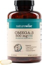 NatureWise Omega 3 Fish Oil - 500 mg per pil - EPA & DHA - Immune Support, Brain Health & Optimal Wellness - Gluten and Soy Free, Non-GMO - 180 Softgels[6-maandvoorraad]