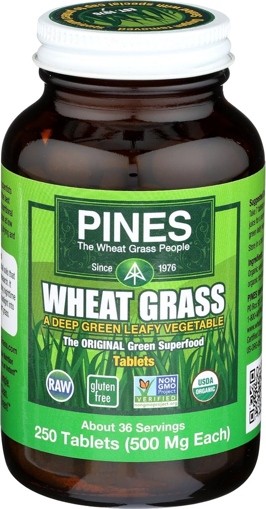 PINES Organic Wheat Grass, 250 Count Tablets חיטה שור כפי שמוצג בסרט בלוקבוסטר החדש, 8 של האוקיינוס!