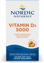 Nordic Naturals D3 5000, Orange - 120 Mini Pehmeät geelit - 5000 IU D3-vitamiini - Tukee terveitä luut, mieliala ja immuunijärjestelmä toiminto - ei-GMO - 120