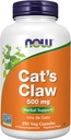 NOW gehigarriak, Cat's Claw 500 mg, Ez-GMO proiektua Verified, Herbal Supplement, 250 Count (1eko paketea)