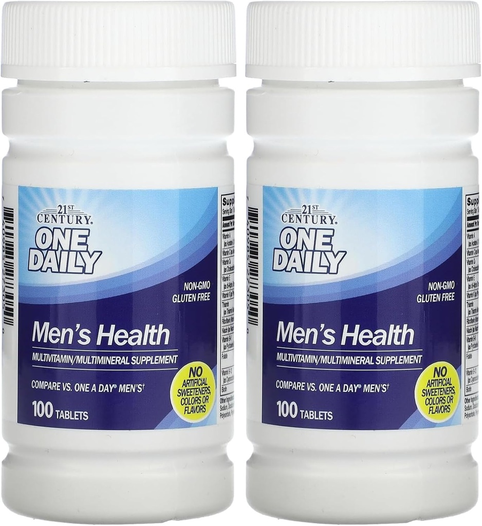 21 Center One Daily Men's Tables, 100 เคานต์ (Pack of 2).