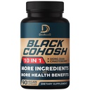 DEDICAD Black Cohosh Supplement - 3 Months for Menopause & Immune Health - Blend of 12 Potent Herb Includes Dong Quai, Chasteberry, Wild Yam, Red Clover, Black Pepper & Others - 90 Vegan Capsules