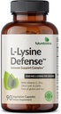 Futurebiotics L-Lysine Defense Immune Support Complex 1500 MG Per Serving med vitamin C, Zink, Olive Leaf & Garlic - Non-GMO, 90 Vegetariska kapslar