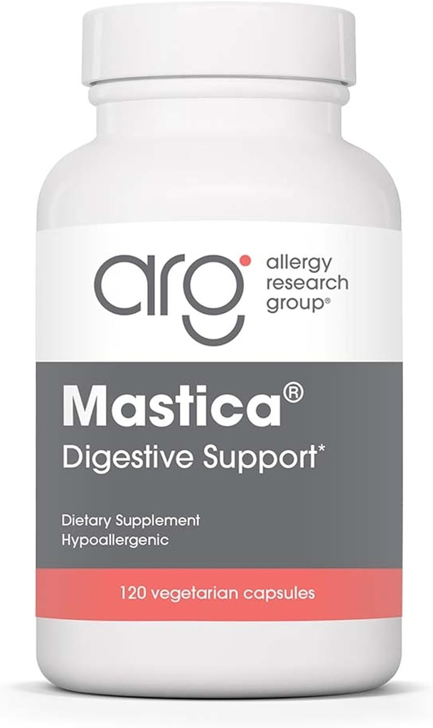 Alergy Research Group Mastica - Mastic Gum Kapsules, Digetical Health Suplement for Dewata, Mastic Resin Powder Capsules for Gut Health Support - 120 Count