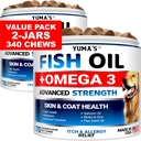 (2 Pack) Omega 3 Fish Oil for Dogs - 340 Ct - Dog Skin and Coat Supplement | Omega 3 for Dogs - Dry & Itchy Skin Relief Treatment - Allergy Support Dog Anti Shedding Treats - Salmon - Chicken Flavor