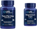 Life Extension Two-Per-Day Multivitamin C&D eta Magnesium kapsulak 500mg Bihotz, Garun, Hezur, Zelular Osasuna