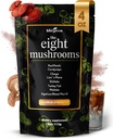 KIKI Green 8 Mushrooms Powder Extract - 4 oz Adaptogenic Complex for coffee and Smoothies - Lion's Mane, Chaga, Reishi, Cordyceps, Maitake, Shiitake - Focus and Energy