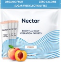 Nektar Hydratační balíčky - Electrolytes Powder Packets - Sugar Free & 0 Calorie - Organic Fruit Liquid Daily IV Electrolytes Powder for Dehydratation Relief & Rapid Rehydratation (Peach 30 Pack)