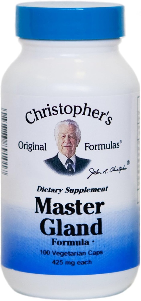 Fórmula Gland Mestre de Fórmulas Originais de Christopher, 375 mg, 100 bonés vegetarianos
