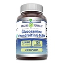 Amazing Formulas Glucosamine Chondroitin & MSM Supplement | 1850 Mg per Serving | 240 Capsules | Non-GMO | Gluten-Free | Made in USA