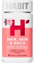 Cabelo Habit, Skin & Nails Suplemento (60 cápsulas) - New Look, soporta hidratación da pel, forza do cabelo e do cravo, Biotin 2000mcg, vitamina A & C, ácido hialurónico, Rosehip, Vegan, Non-GMO (1 Pack)