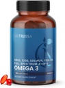 Nutriissa Full Spectrum Omega-3 – 2000 mg Olio Blend (Krill, Cod & Salmon Oil) – 1175 mg Omega-3s (EPA, DHA & DPA) – Certificato EPEB, Alimentazione 3-Month – Cuore, Cervello & Joint Support – 180 Halal Softgels