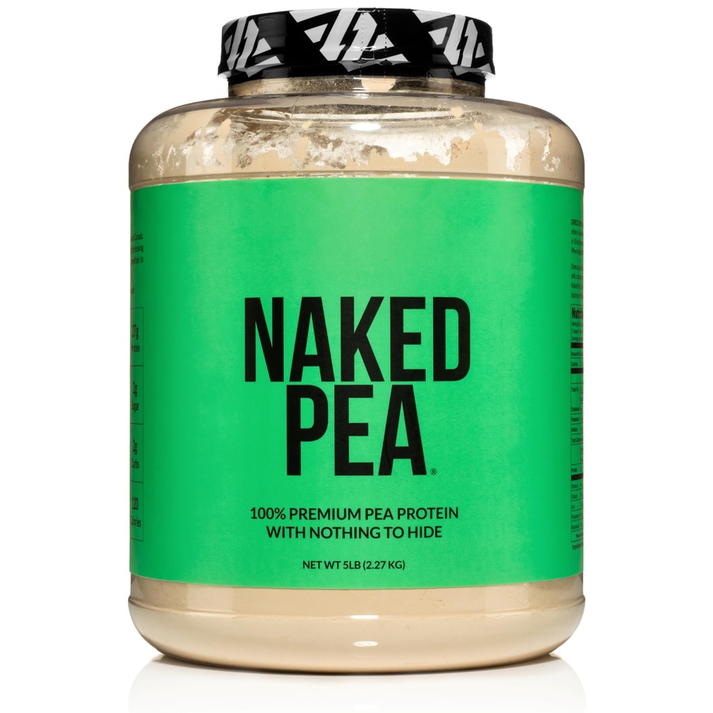 NAKED Pea - 5LB 100% Pea Protein Powder from North American Farms - Unflavored Vegan Pea Protein Isolate - NSF Certified, Plant Protein Powder, Easy to Digest - 76 Servings