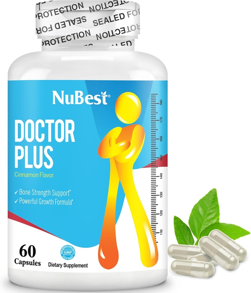 NuBest Doctor Plus z kalcij, vitamin D3, vitamin K2 (MK7), magnezijeve kapsule za kostno moč, zdrave kosti, imuniteto, kalcij Max Absorpcija za starost 10+ 