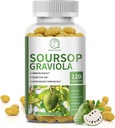 Soursop Graviola Capsules with Kelp, for Cell Regeneration, Enhances Immunity, Digestive Support, Antioxidant Properties, Gluten Free, Non GMO, Vegan, 120 counts