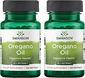 Swanson Oregano Oil 10:1 Extract - Natural Supplement Promoting Digestive Health & Respiratory Support - Supports Gastrointestinal System & Urinary Tract Health - (120 Softgels, 150mg Each) (2 Pack)