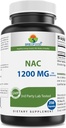 Brieofood NAC Suplemento N-Acetil Cysteine 1200 mg por serviço 250 Cápsulas - Suplemento de suporte imunológico