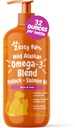 Zesty Paws Wild Alaskan Omega-3 Blend Pollock + laxolja för hundar och katter- hud- och rocksupport, Omega 3 Supplement för husdjur, 32oz