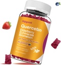 Quercetin Gummies med Bromelain, Elderberry, Echinacea, Vitamin C D Zink - Immunsystem Støtte 60 teller ren Quercetin Gummies for barn og voksne
