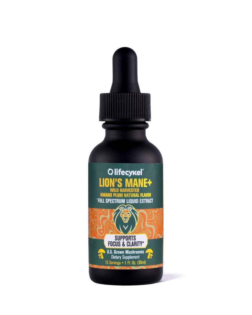 Life Cykel - Lion's Mane Mushroom Extract with Kakadu Plum - Brain Booster Nootropic for Memory, Focus & REM Sleep - Non-GMO, Organic Mushroom Tincture - 1 Fl Oz (15 Servings)