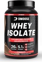 DMooose Whey Isolate Protein Powder I 26 g Protein I 5.1g BCAAS I Gluten Free Eu ajudo a manter a massa muscular e diminuir o tempo de recuperação I Chocolate e baunilha I 30 Servings